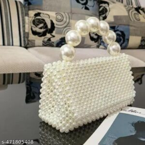 pearl beads bag with big pearl handle